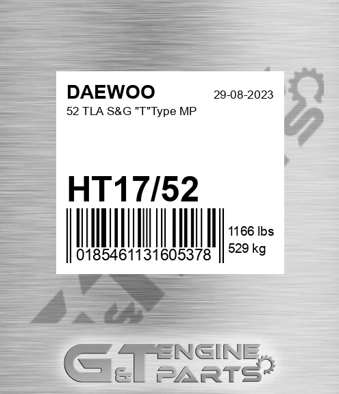 HT17/52 52 Tla S&g "t"type Mp