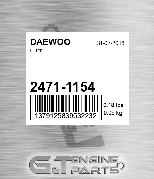 2471-1154 Filter for DAEWOO