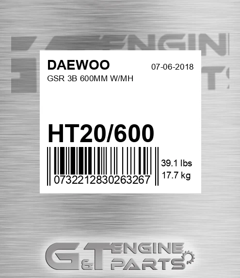 HT20/600 Gsr 3b 600mm W/mh