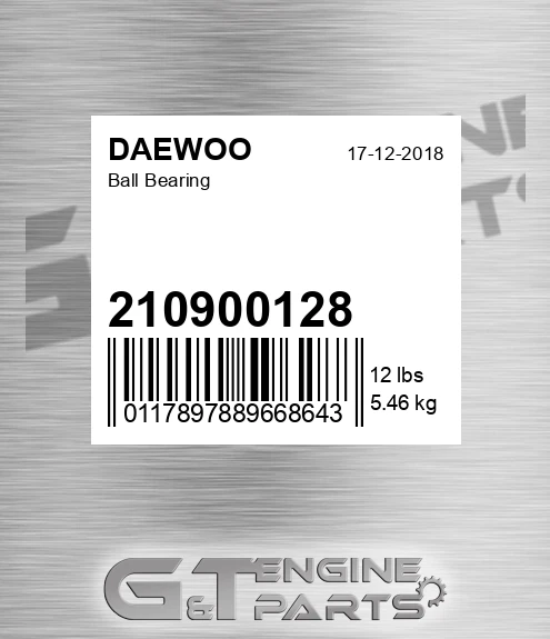 210900128 Ball Bearing for DAEWOO