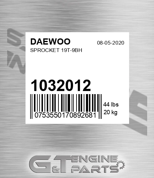 1032012 Sprocket 19t-9bh