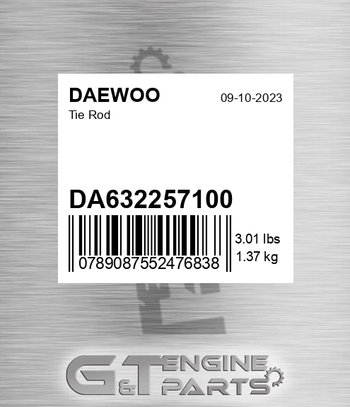 DA632257100 DAEWOO Tie Rod