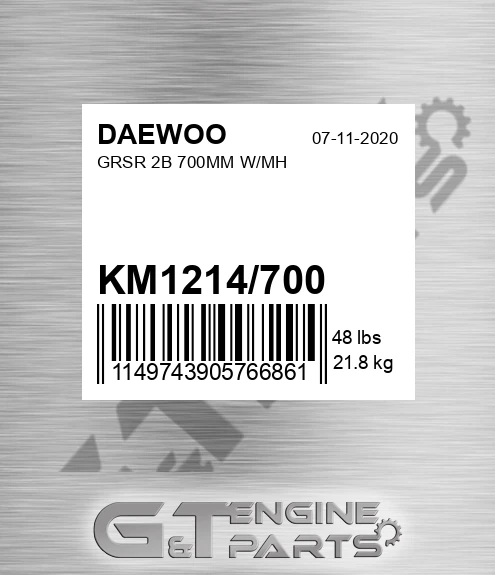 KM1214/700 Grsr 2b 700mm W/mh