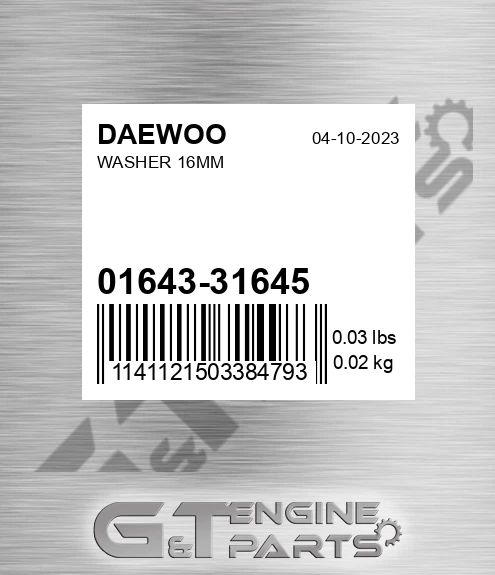 01643-31645 Washer 16mm