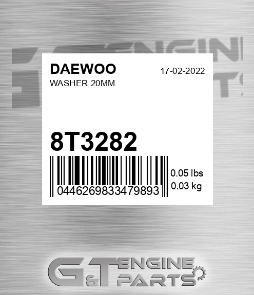 8T3282 Washer 20mm
