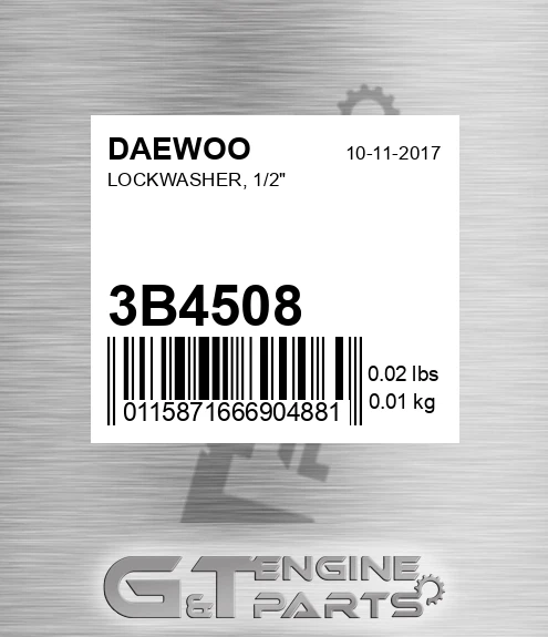 3B4508 Lockwasher, 1/2"