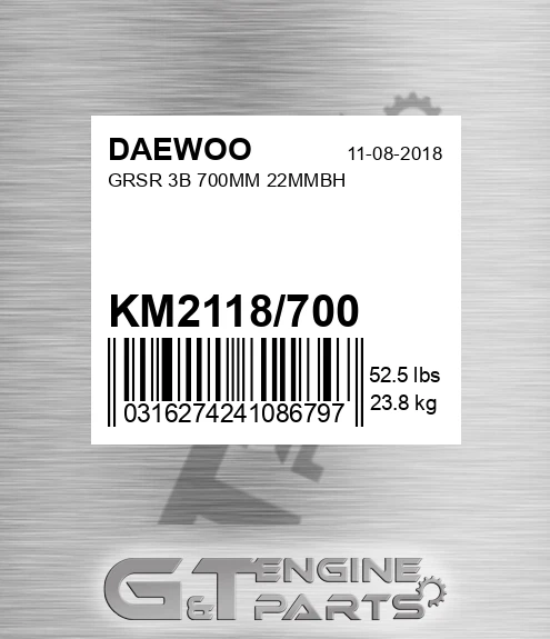 KM2118/700 Grsr 3b 700mm 22mmbh