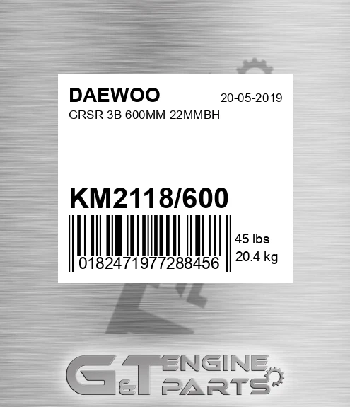 KM2118/600 Grsr 3b 600mm 22mmbh