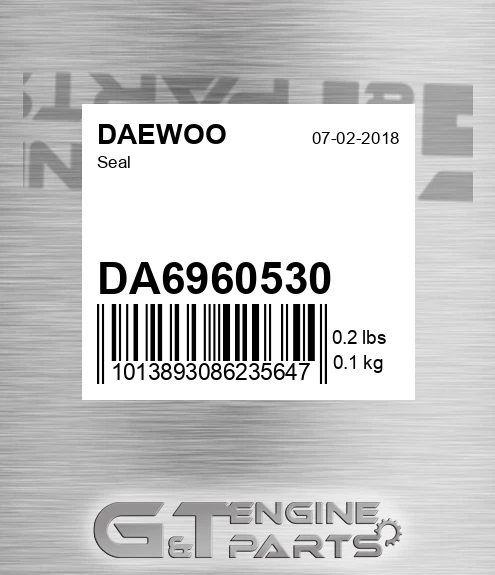DA6960530 Seal for DAEWOO