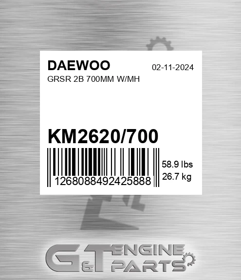KM2620/700 Grsr 2b 700mm W/mh