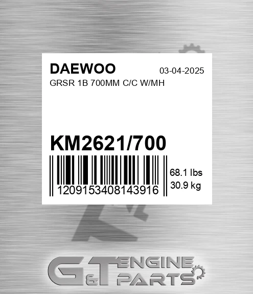 KM2621/700 Grsr 1b 700mm C/c W/mh