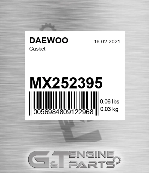 MX252395 Gasket