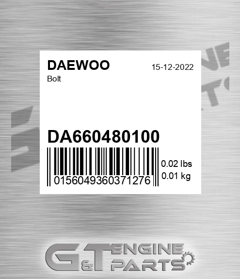 DA660480100 Bolt