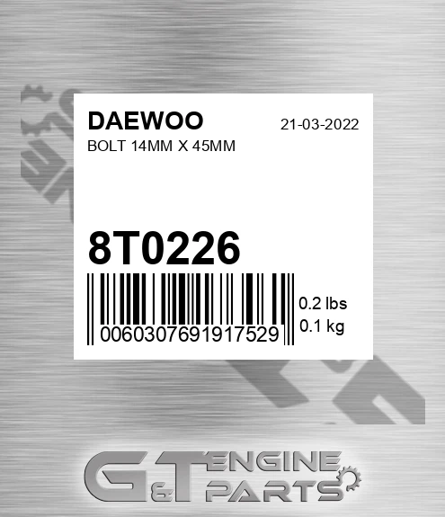 8T0226 Bolt 14mm X 45mm