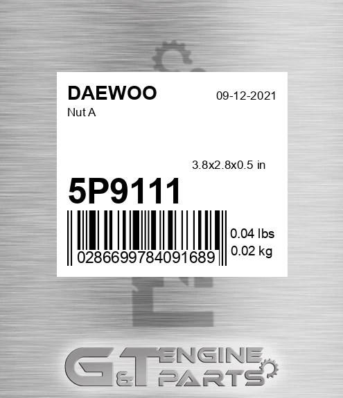 5P9111 DAEWOO Nut A
