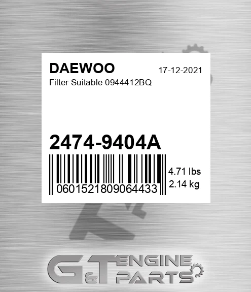 2474-9404A Filter Suitable 0944412bq