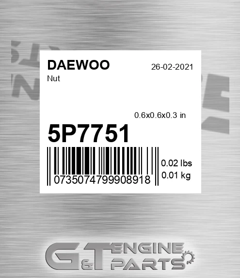5P7751 Nut