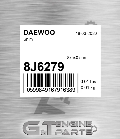 8J6279 Shim