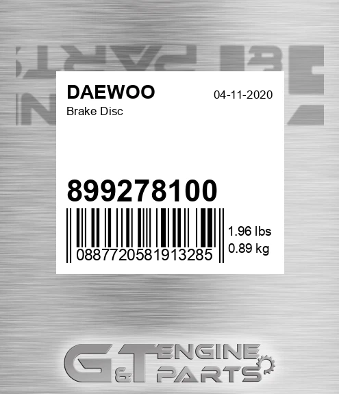 899278100 Brake Disc for DAEWOO