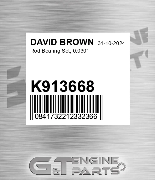 K913668 Rod Bearing Set, 0.030"