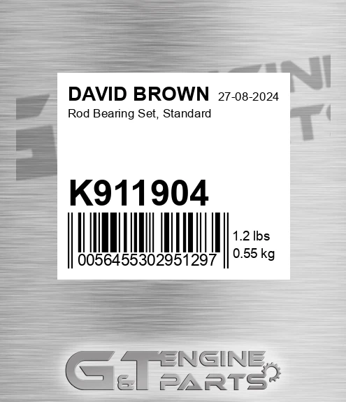 K911904 Rod Bearing Set, Standard