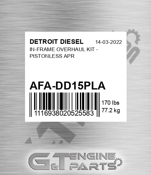 AFA-DD15PLA In-frame Overhaul Kit - Pistonless Apr for DETROIT DIESEL