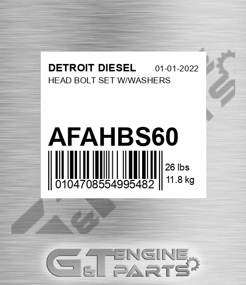 AFA-HBS60 Head Bolt Set W/washers for DETROIT DIESEL