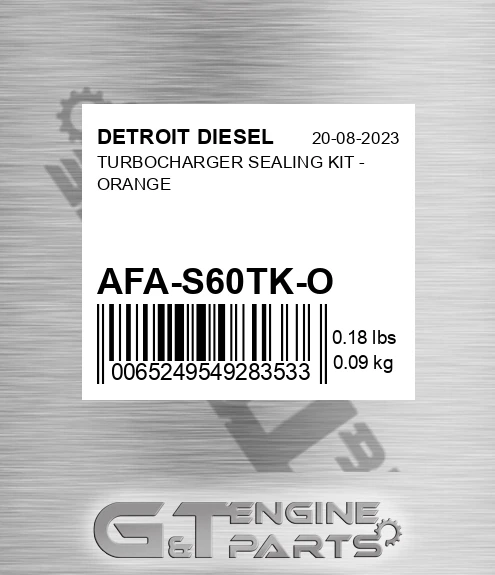 AFA-S60TK-O Turbocharger Sealing Kit - Orange for DETROIT DIESEL