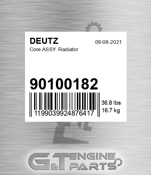 90100182 Core Assy. Radiator for DEUTZ