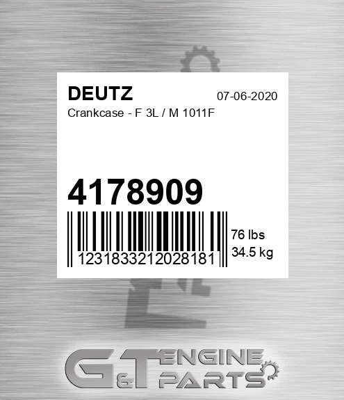 4178909 Crankcase - F 3l / M 1011f