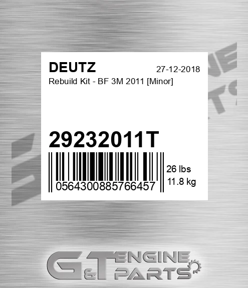 29232011T Rebuild Kit - Bf 3m 2011 [minor] for DEUTZ