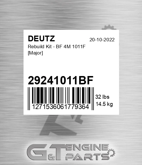 29241011BF Rebuild Kit - Bf 4m 1011f [major] for DEUTZ