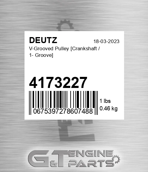 4173227 DEUTZ V-grooved Pulley [crankshaft / 1- Groove]