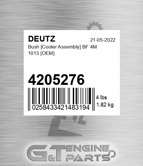 4205276 Bush [cooler Assembly] Bf 4m 1013 [oem]
