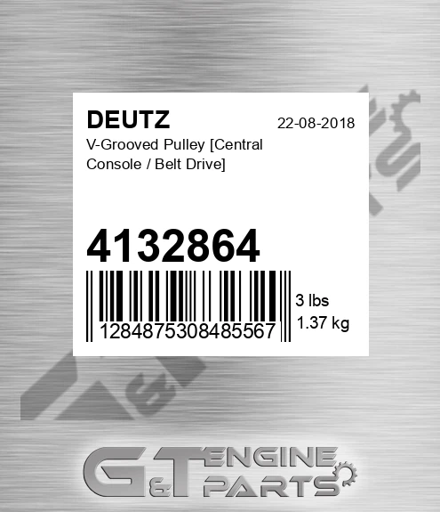 4132864 DEUTZ V-grooved Pulley [central Console / Belt Drive]