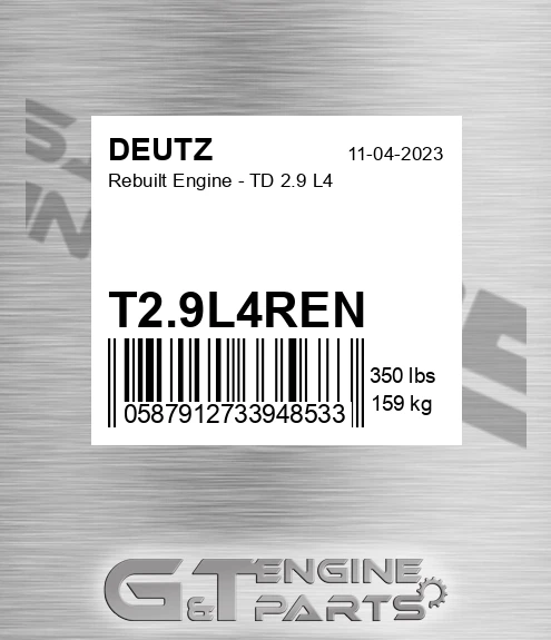 T2.9L4REN Rebuilt Engine - Td 2.9 L4