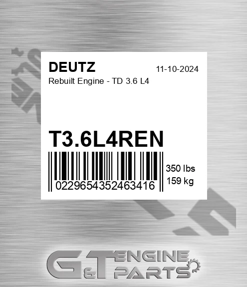 T3.6L4REN Rebuilt Engine - Td 3.6 L4