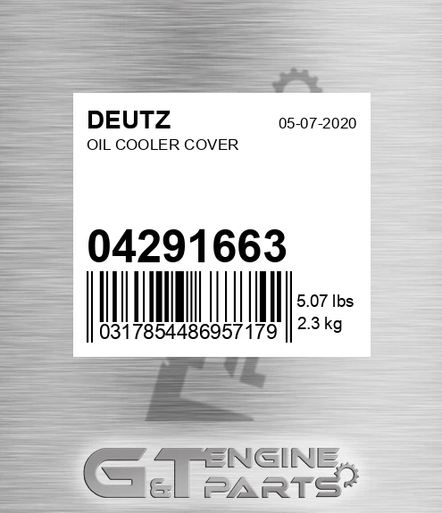 04291663 DEUTZ Oil Cooler Cover