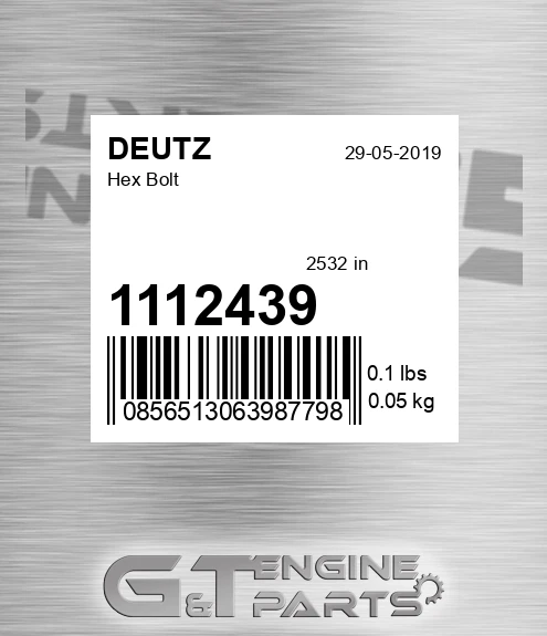 1112439 DEUTZ Hex Bolt