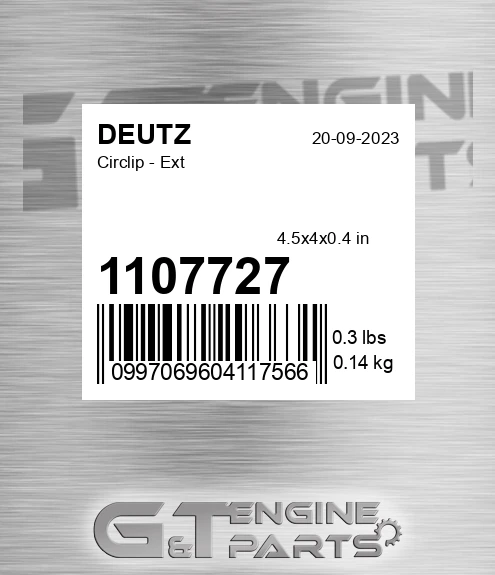 1107727 DEUTZ Circlip - Ext
