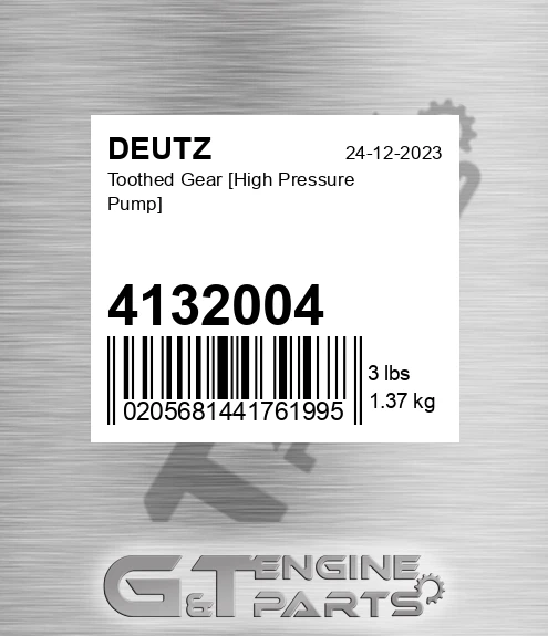 4132004 Toothed Gear [high Pressure Pump]