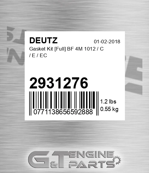 2931276 DEUTZ Gasket Kit [full] Bf 4m 1012 / C / E / Ec