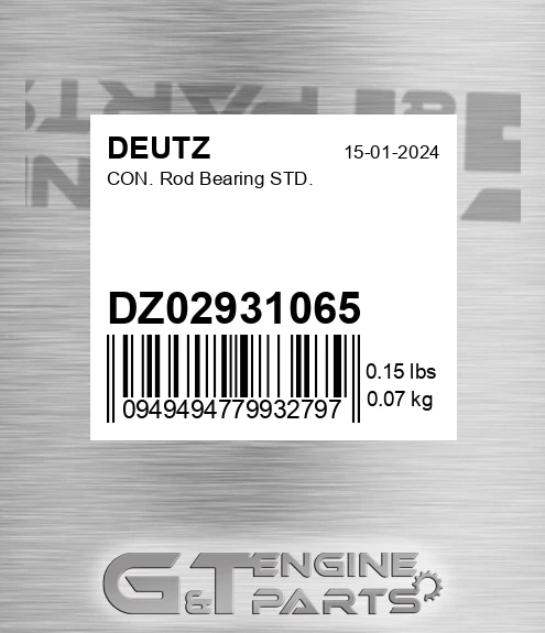 DZ02931065 Con. Rod Bearing Std. for DEUTZ