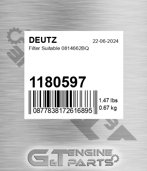1180597 DEUTZ Filter Suitable 0814662bq
