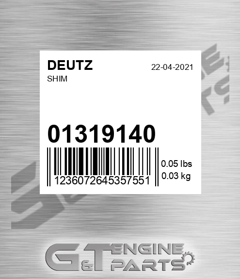 01319140 Shim for DEUTZ