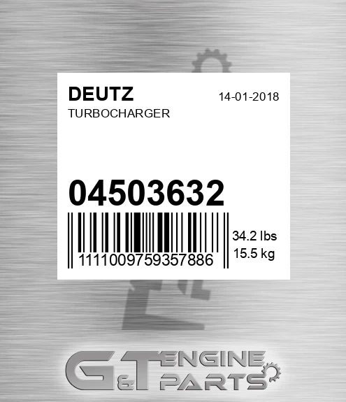 04503632 Turbocharger for DEUTZ