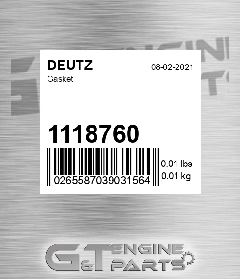 1118760 DEUTZ Gasket