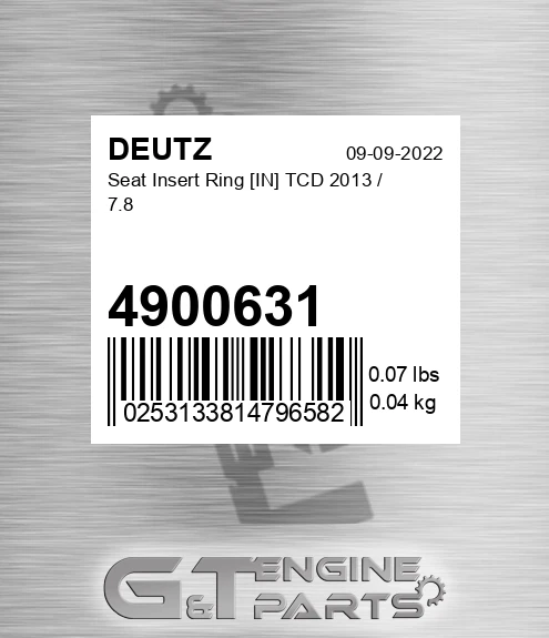 4900631 DEUTZ Seat Insert Ring [in] Tcd 2013 / 7.8