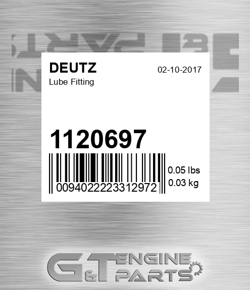 1120697 DEUTZ Lube Fitting