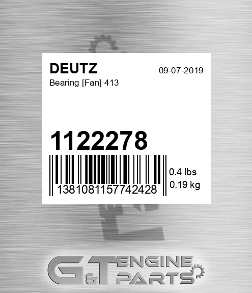 1122278 DEUTZ Bearing [fan] 413
